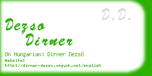 dezso dirner business card