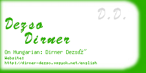 dezso dirner business card